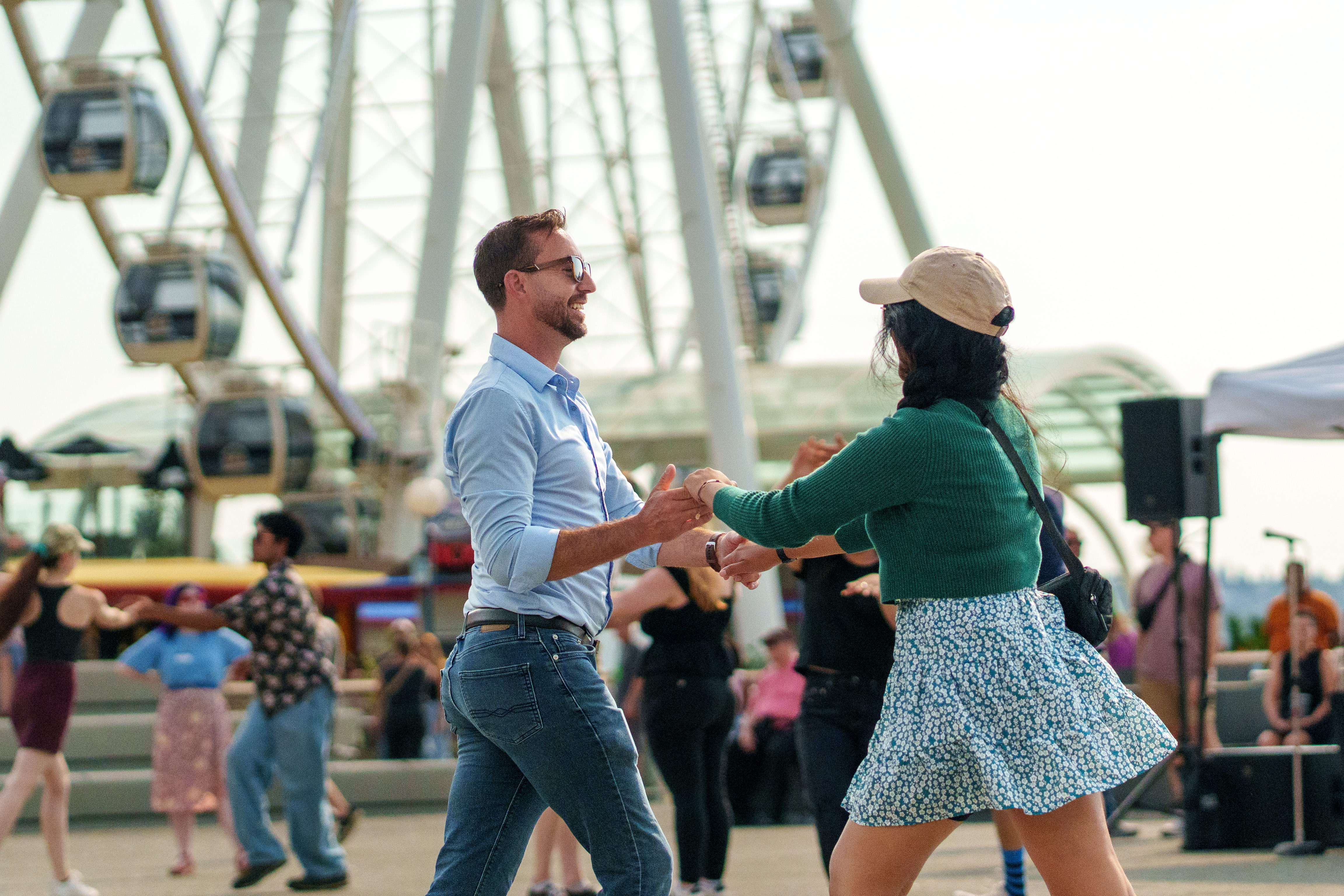 Dancers at Hustle on the Pier, Seattle waterfront